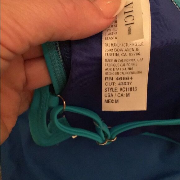 NWT Vici Teal and Royal Blue Cutout One Piece - Picture 4 of 4